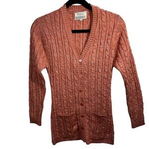 VTG Cable Knit Sweater & Vest Set Womens M 70s Cottagecore Preppy Academia Fall